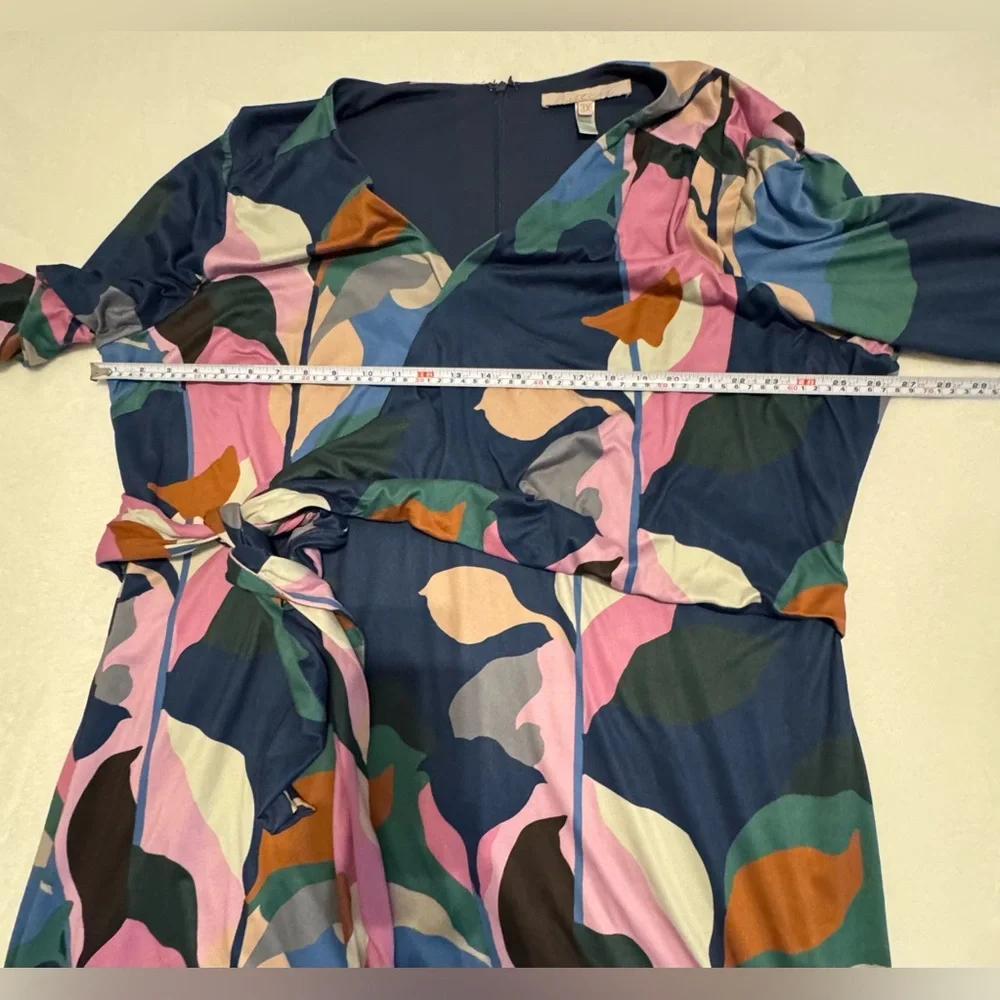 Hutch Anthropologie Long Sleeve Faux Wrap Abstract Dress Stretch Size 3XL - Picture 9 of 9